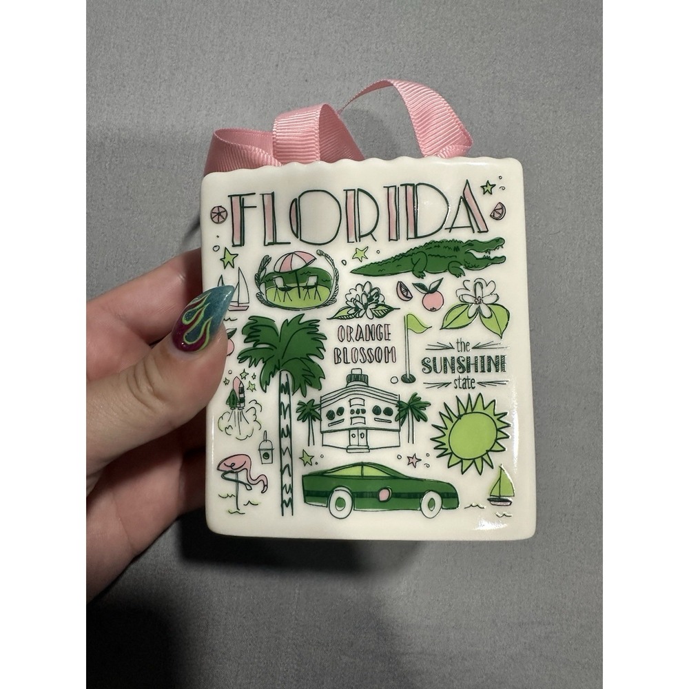 2019 Starbucks Been There Series Florida Ceramic Shopping Bag Ornament